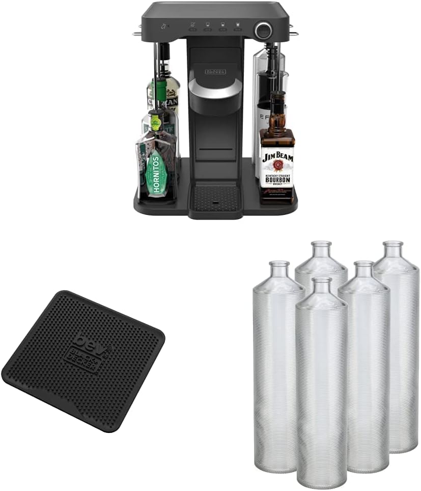 Cocktail Maker Machine, Bar Mat, and Glass Liquor Dispenser Bottles C476524