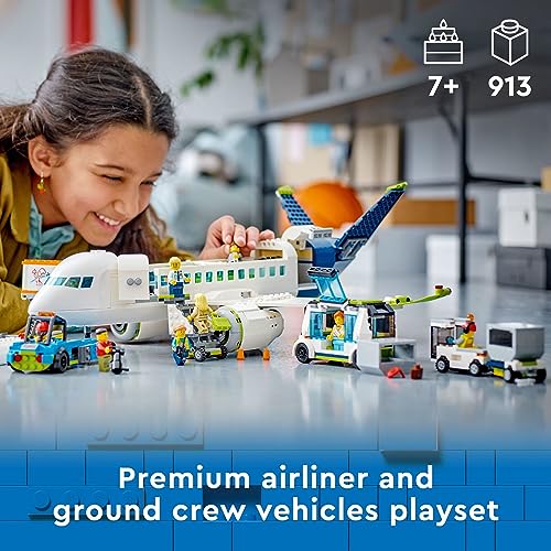 Passenger Airplane Building Toy Set with 9 Minifigures N6391