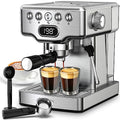 20 Bar Espresso Machine with Milk Frother Steam Wand, Stainless Steel B109