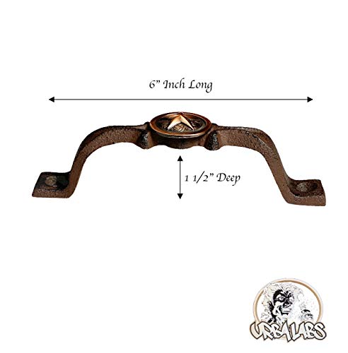 Cast Iron Kitchen Cabinet Handles and Drawer Pulls Antique Country Home Rustic Decor Farmhouse Cabinet Handle Texas Western Star Cabinet Knobs (2, Braided Bronze Star) B31887
