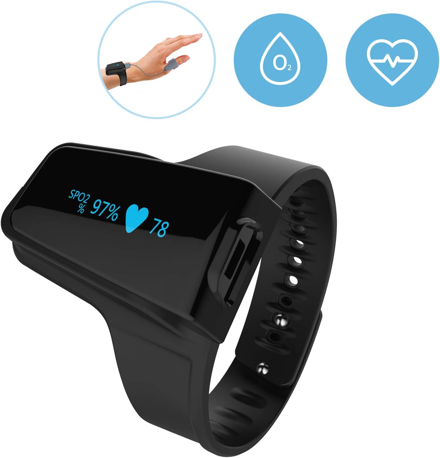 Pulse Oximeter with Bluetooth Finger Ring V4475