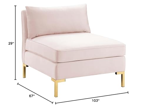Pink Performance Velvet 5 Piece L-Shape Sectional Sofa C127