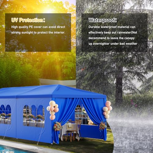 White 10x30 Heavy Duty Party Tent with 8 Removable Sidewalls J683625