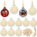 24 Pcs Christmas Photo Ornament Wooden Picture Frames C507