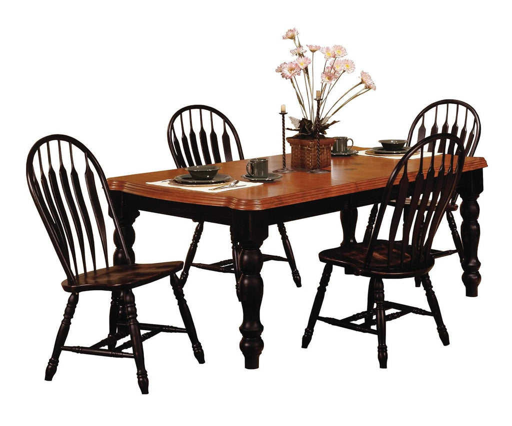 Black Cherry Distressed Antique Dining Table Set Y794