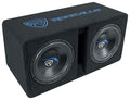 Dual 10" 2400w Car Subwoofers with Vented Sub Enclosure Box, 2 Ohm, Black T2321