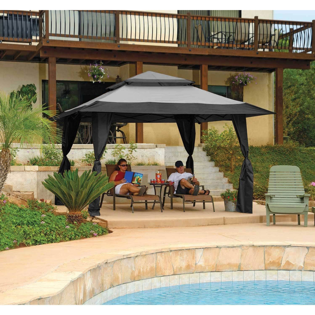 Gray 13 x 13 Foot Instant Gazebo Canopy Tent J674