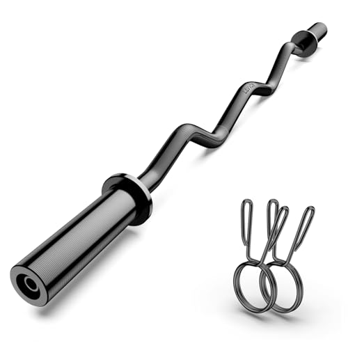 47" Chrome EZ Curl Barbell Bar for 2 Inch Weight Plates Y304