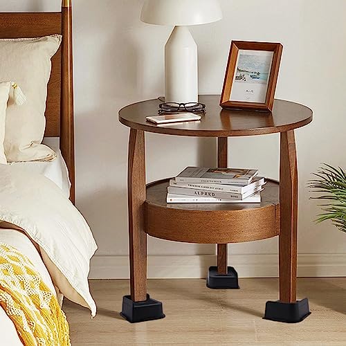 Black 4pcs Adjustable Furniture Risers W254932