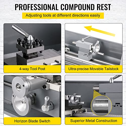 Metal Lathe 8.7 x 29.5 Inch 1.1KW Infinitely Variable Speed with LED Screen G29553
