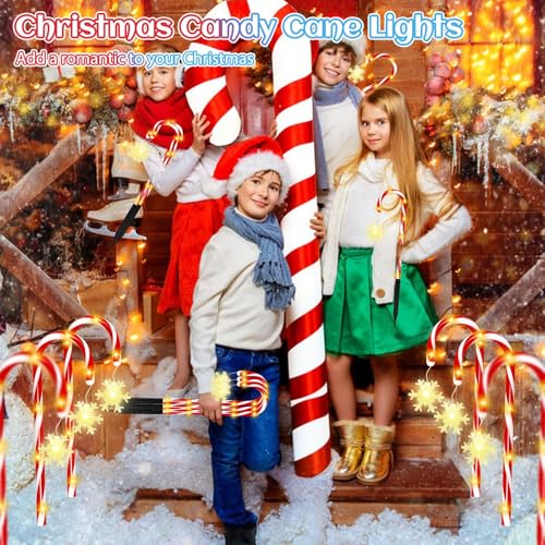 12 Pcs Solar Candy Cane Lights S31664