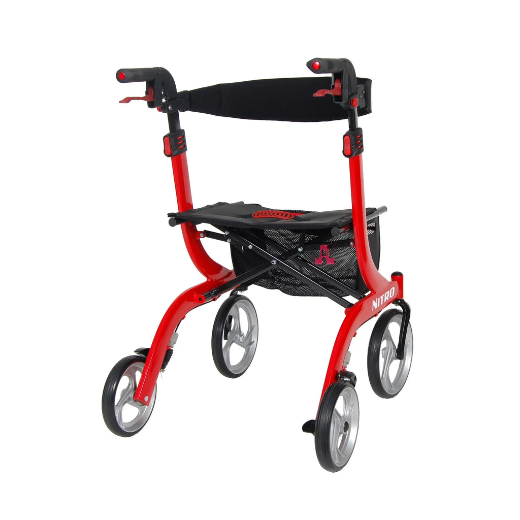 Red Rollator Rolling Walker F6740