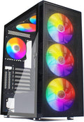 ATX Mid-Tower PC Gaming Case with 6 x 140mm Fans Glass Side Panel B396