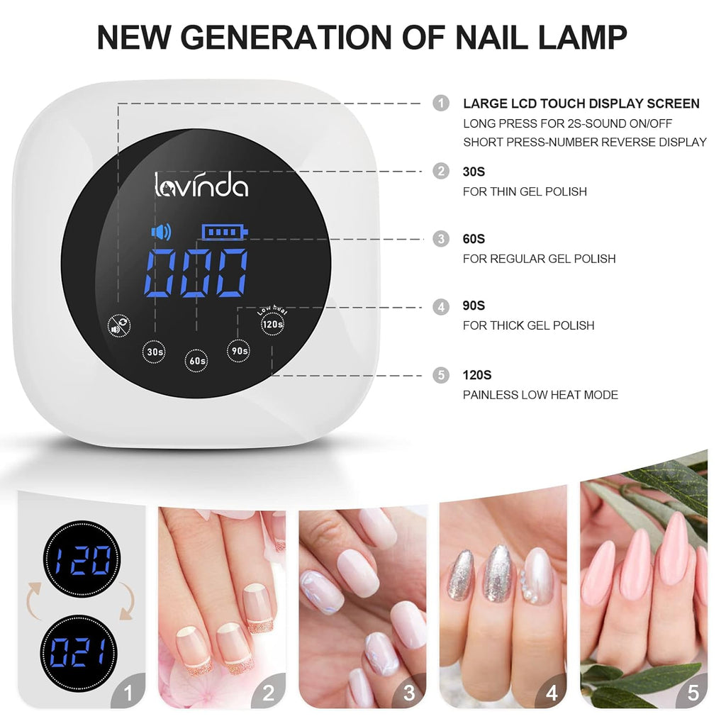 Rechargeable Nail Drill Machine, Electric Nail File, UV LED Nail Lamp, Cordless Gel Nail Lamp 48W Rechargeable Nail Dryer G220