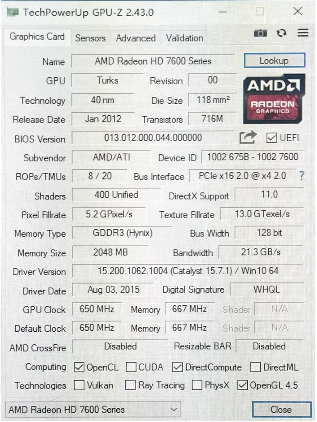 2GB DDR3 Graphics Card Z438