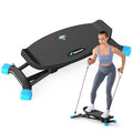 Black Sliding Ski Simulator with Resistance Bands, 300 LBS Loading Capacity Exercise Equipment C34868