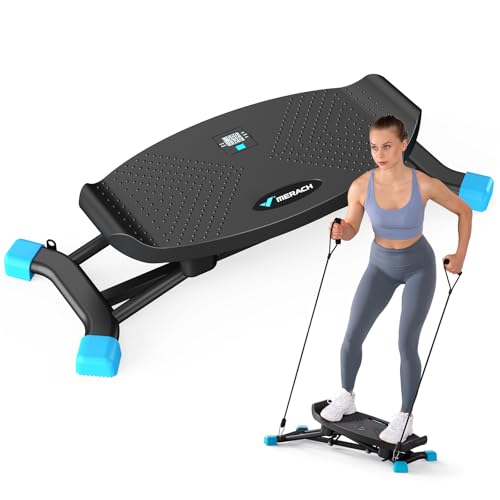 Black Sliding Ski Simulator with Resistance Bands, 300 LBS Loading Capacity Exercise Equipment C34868