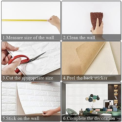 20 Pack Peel and Stick 3D Faux Brick Wall Panels N4432