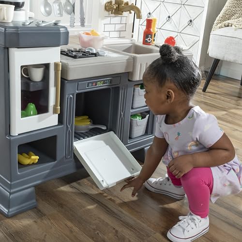 20+ Piece White Blue Gray Play Kitchen Set K220533