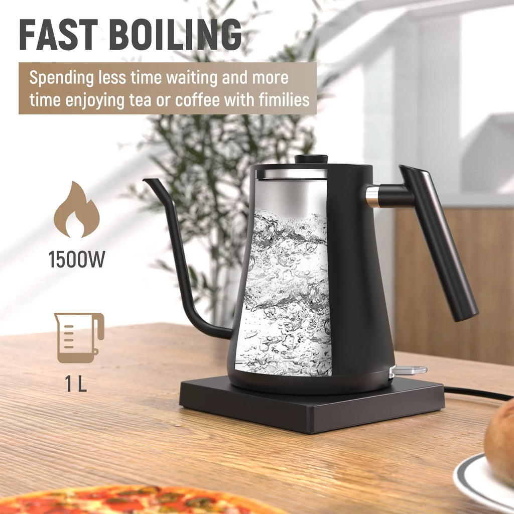 1L 1500W Stainless Steel Gooseneck Electric Kettle N952107