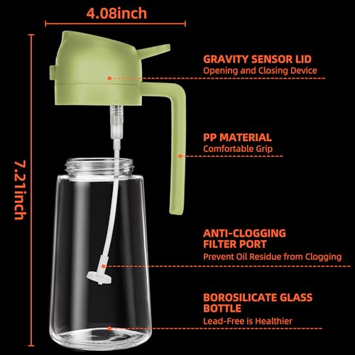 2Pcs Black 2-in-1 Oil Dispenser and Sprayer 470ml N4743