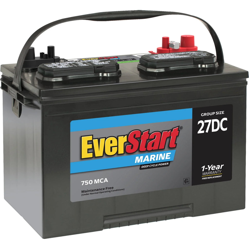 Lead Acid Marine & RV Deep Cycle Battery, Group Size 27DC 12 Volt, 740 MCA O122