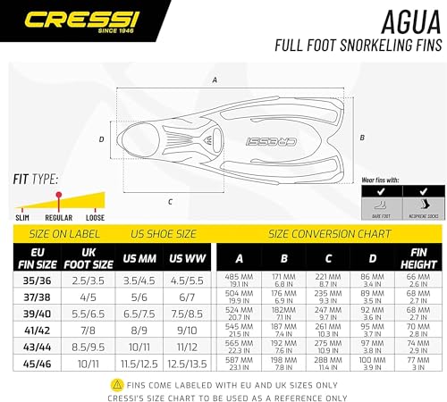 Adult Snorkeling Fins with Full Foot Pocket E785971