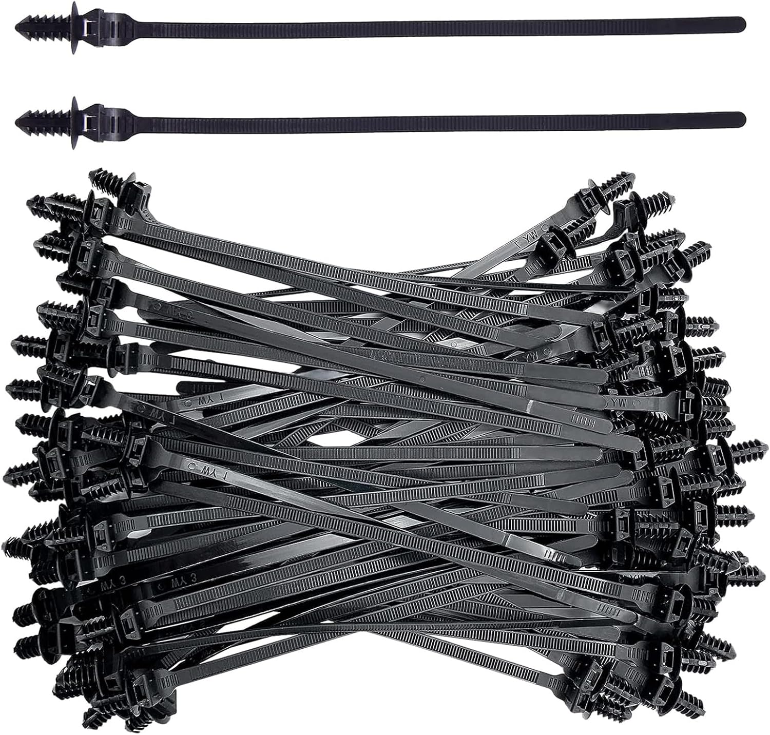 100 PCS Black Nylon Push Mount Cable Tie F464