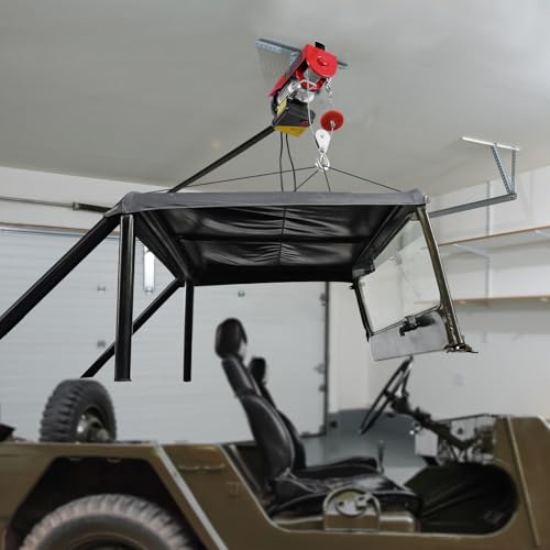 2200 lbs 1600W 110V Electric Steel Wire Winch with Wireless Remote Control 40ft Single Cable Lifting Height O205536