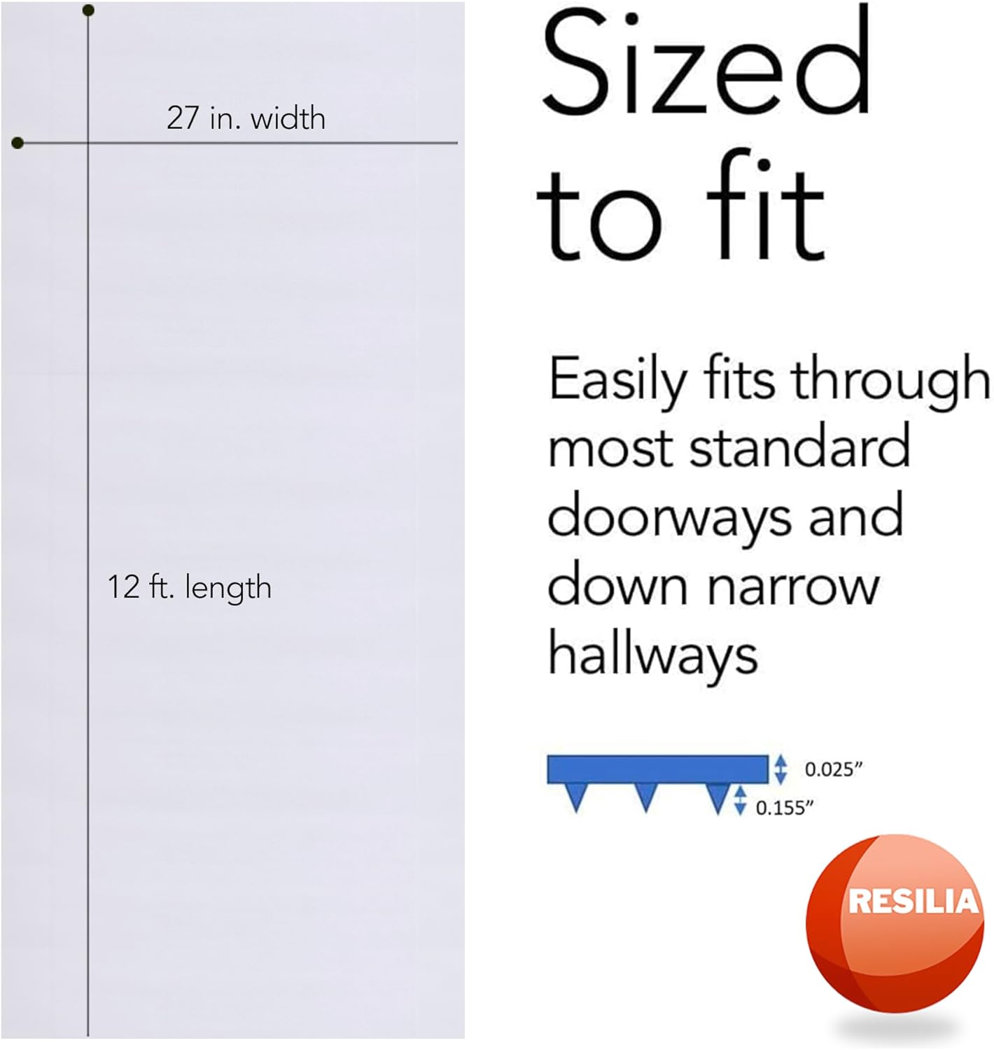 Clear Vinyl Plastic Floor Runner, 27 Inches Wide x 12 Feet Long B474708