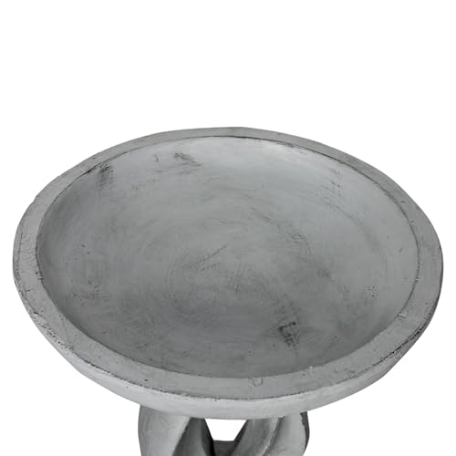 25.5 Inch Wood-Look Concrete Bird Bath W15614