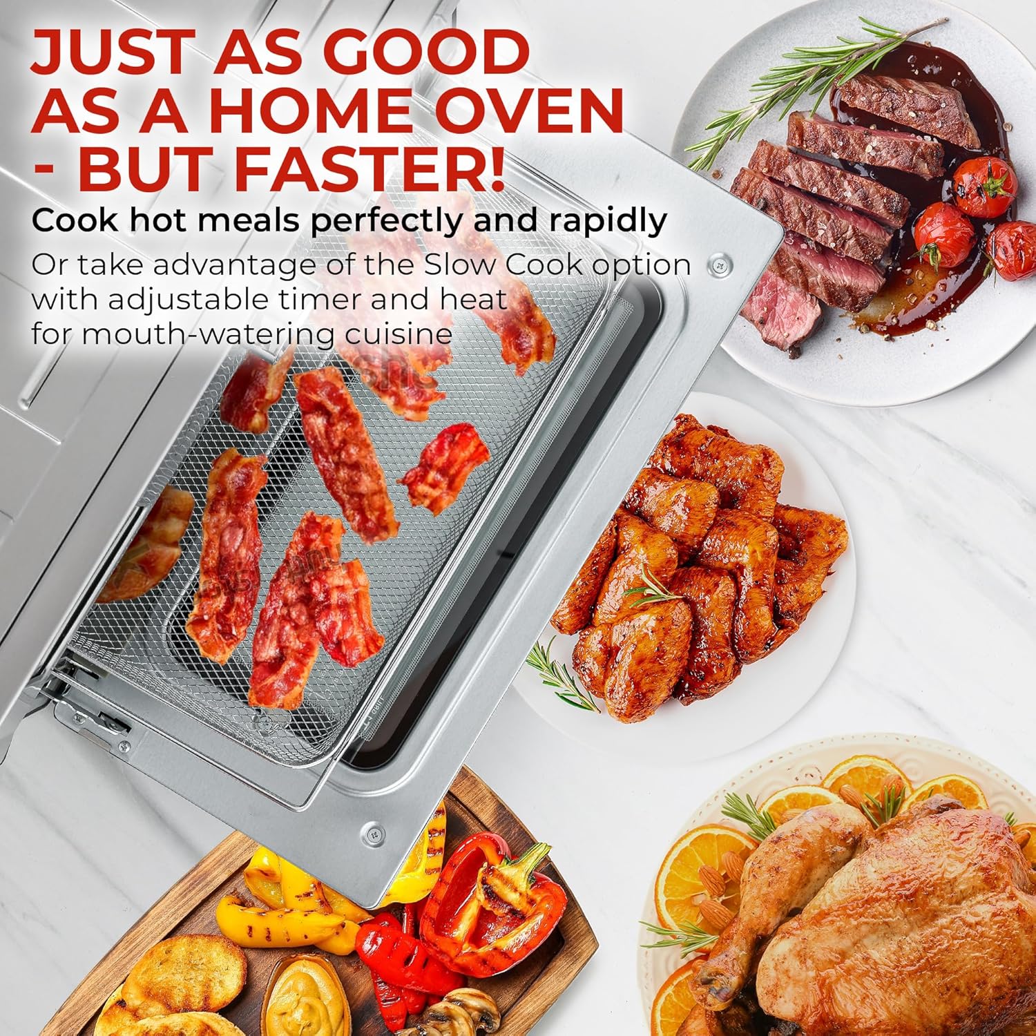 26.4Qt Stainless Steel Air Fryer Toaster Oven Combo O98909