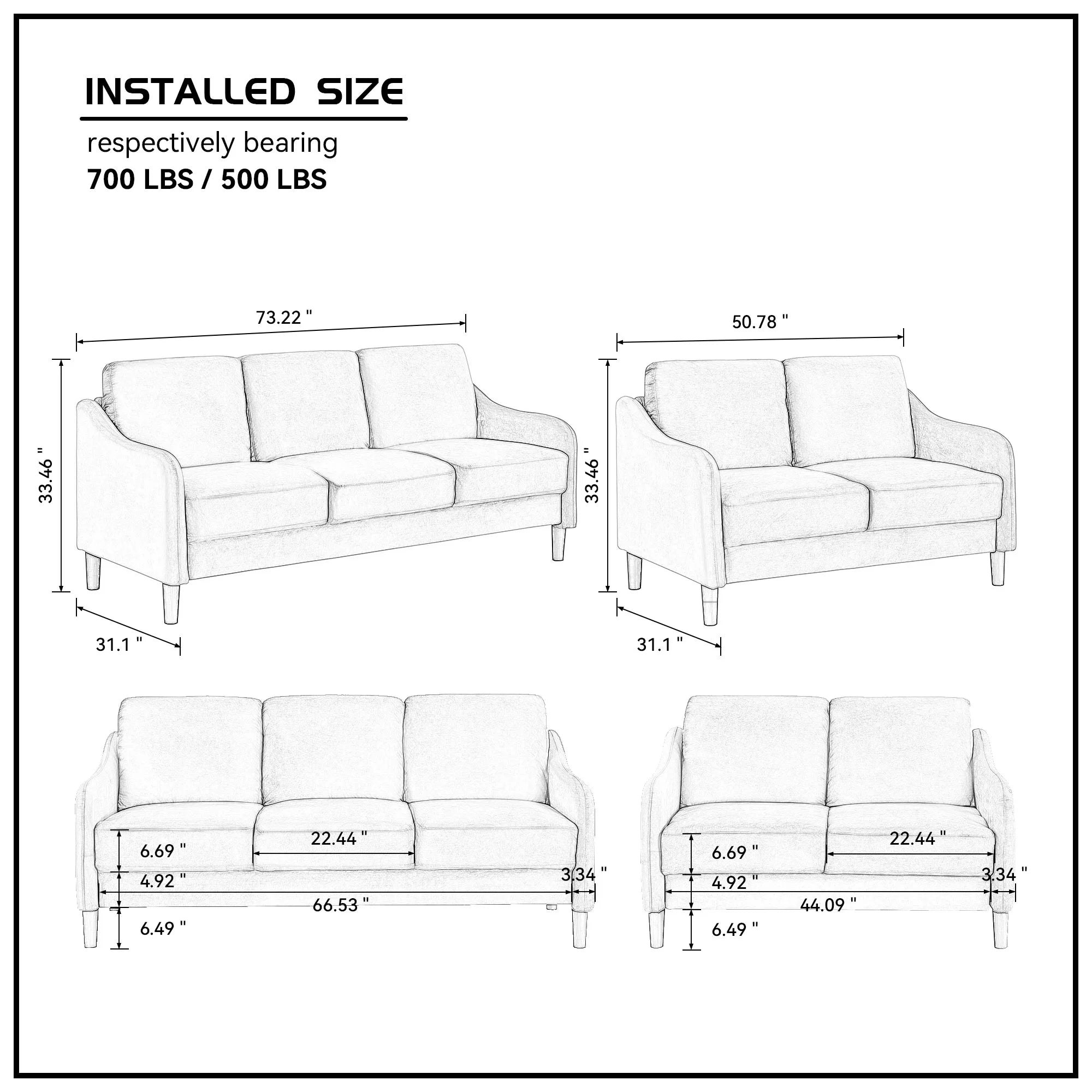 Beige Loveseat Sofa K21376