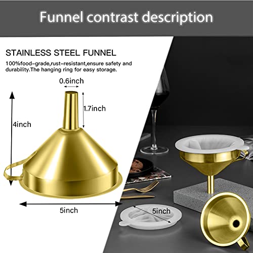 5-Inch 304 Stainless Steel Funnel with Fine Mesh Strainer X36341