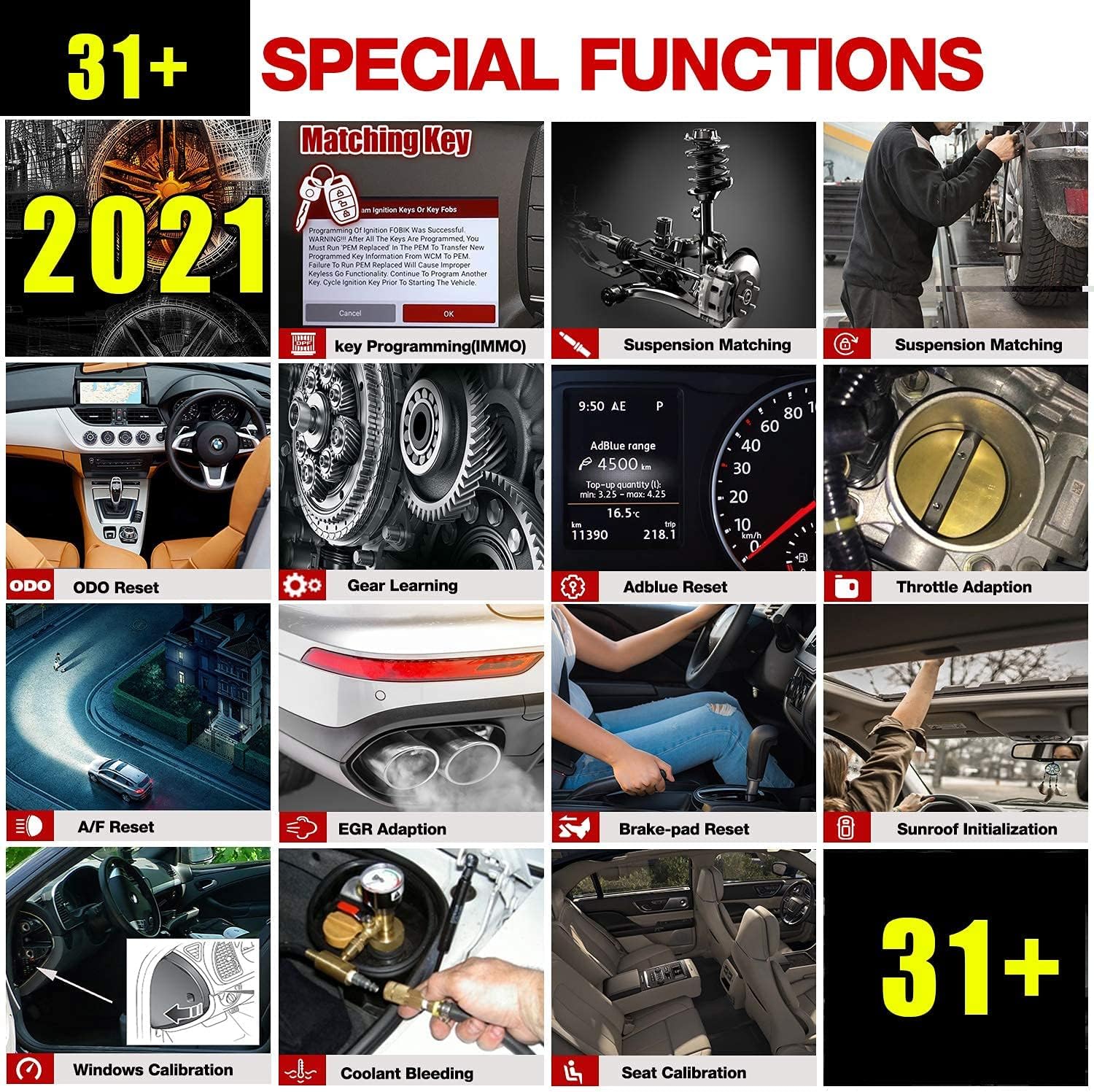 Bi-Directional Scanner Full Systems Diagnostic Scan Tool, 31+ Reset Functions, Key Matching, ECU Coding, ADAS Calibration, 2 Years Update H9065