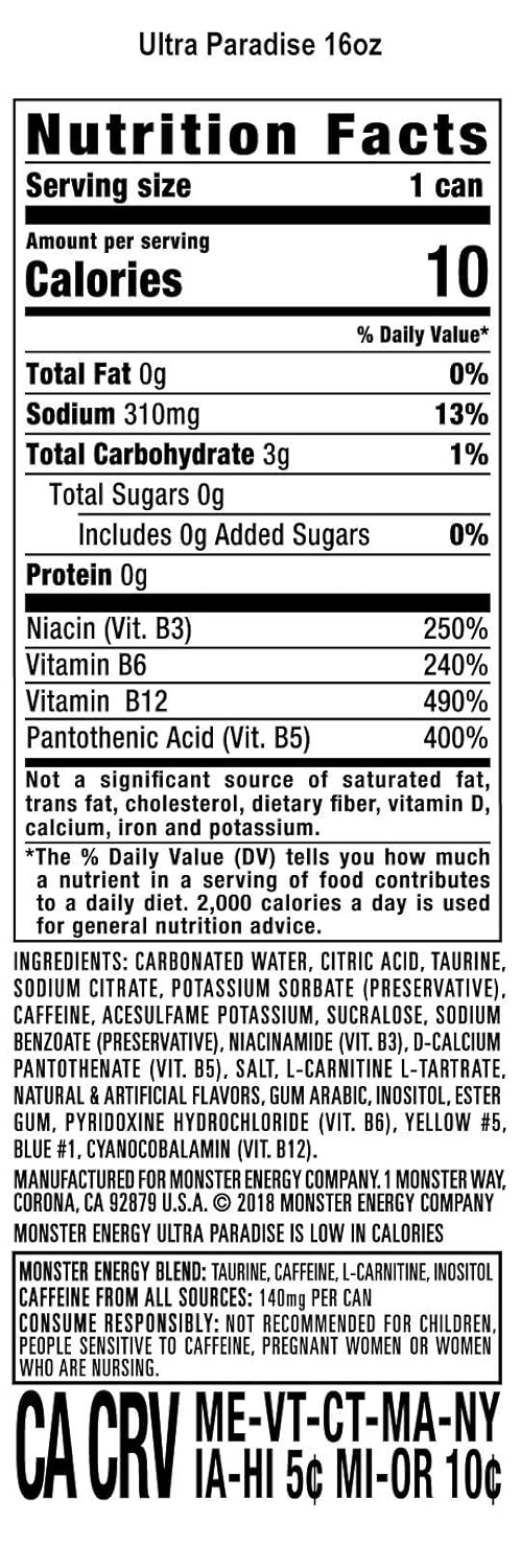Sugar Free Energy Drink, 16 Ounce (Pack of 12) R418