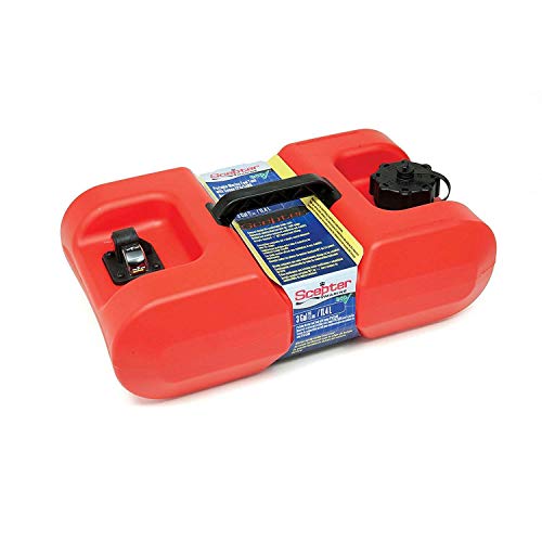 Rectangular 9 Gallon Low Profile Marine Fuel Tank, 23-Inches x 14-Inches x 11.5-Inches, Red F5919
