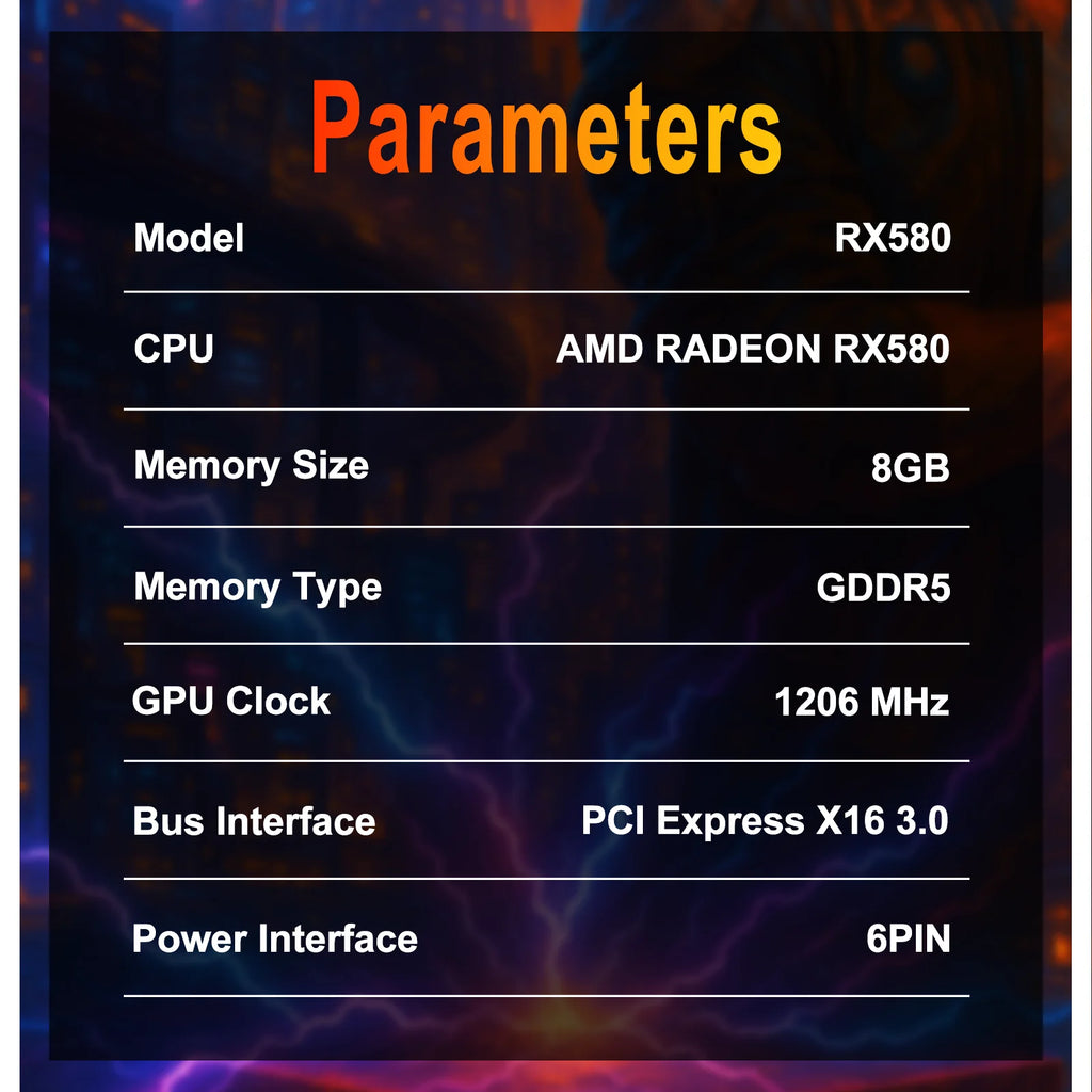 AMD Radeon RX580 8GB 256 Bit GDDR5 Dual Fans Graphic Card B891