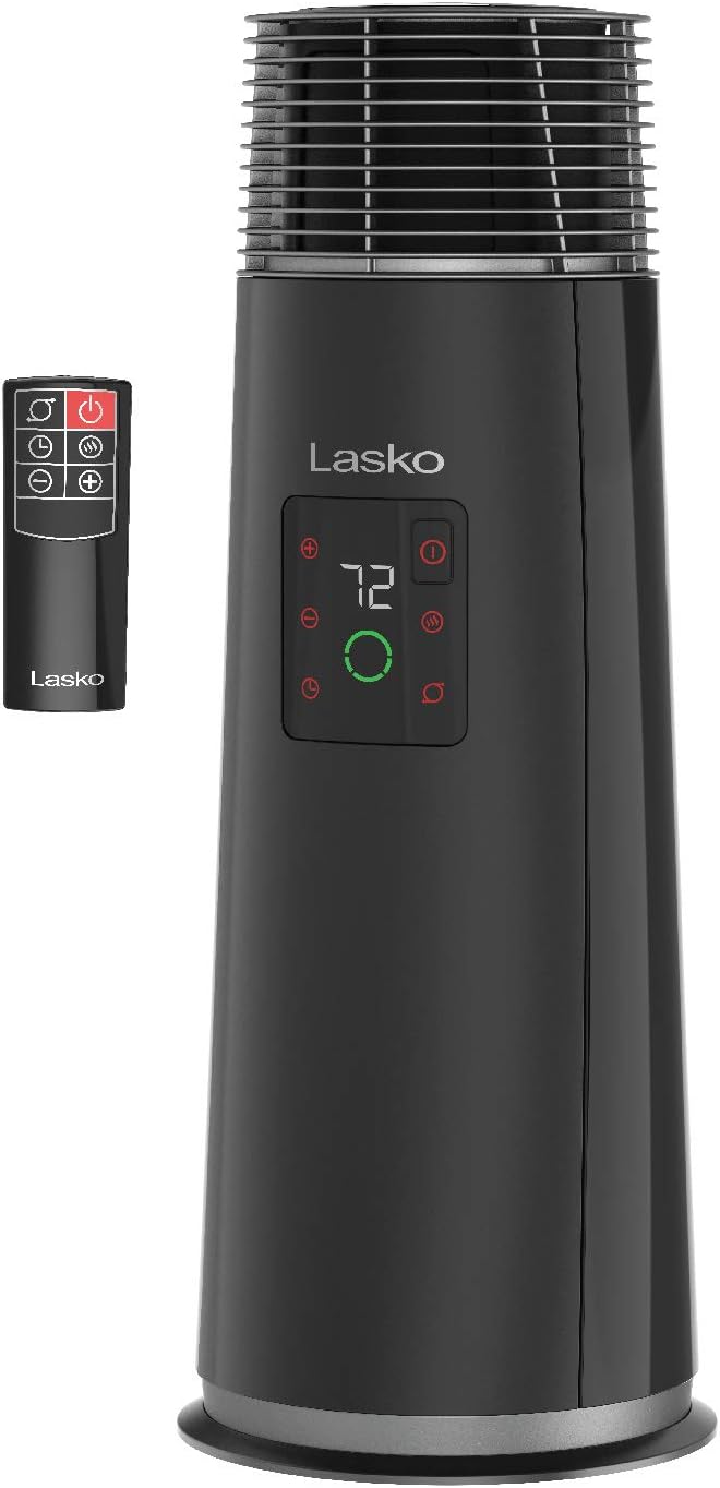 Black 1500W Oscillating Ceramic Tower Heater U6164