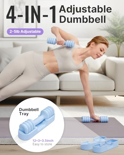 Adjustable Dumbbell Set of 2, 2-5 lbs Each I80216