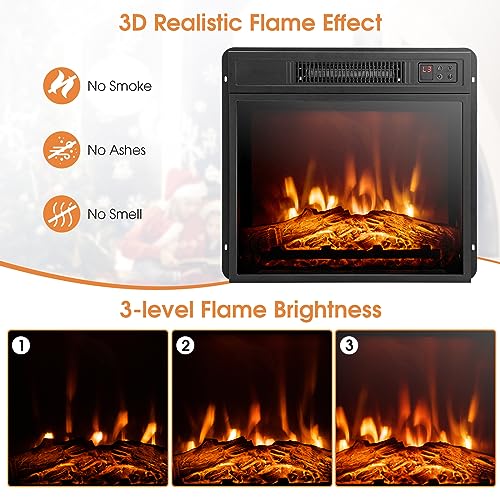 32 Inch Electric Fireplace with Mantel, Remote Control, Brown G19388