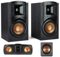 Black Bookshelf Speakers with Center Channel Speaker and Subwoofer Speaker F902