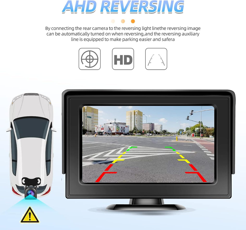 Wireless Backup Camera with Monitor Kit 4.3" HD 1080P Rear View Camera Waterproof Night Vision Pack of 2 V7669