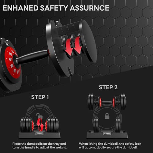 Adjustable Dumbbells 5LB to 110LB 5 in1 25/55LB Dumbbell Set with Anti-Slip Metal Handle T90783