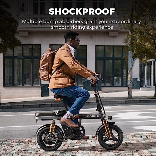 Mini Electric Bike 14" Folding Ebike 600W Motor 48V 10AH Battery J11694