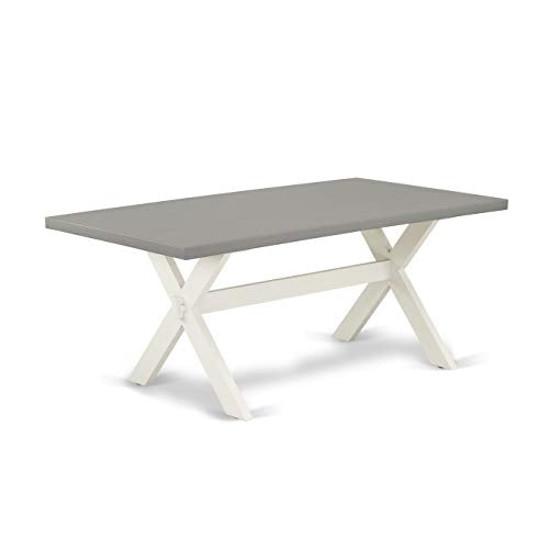 9 Piece Rectangle Dining Table Set with 8 Baby Blue Linen Fabric Chairs O510150