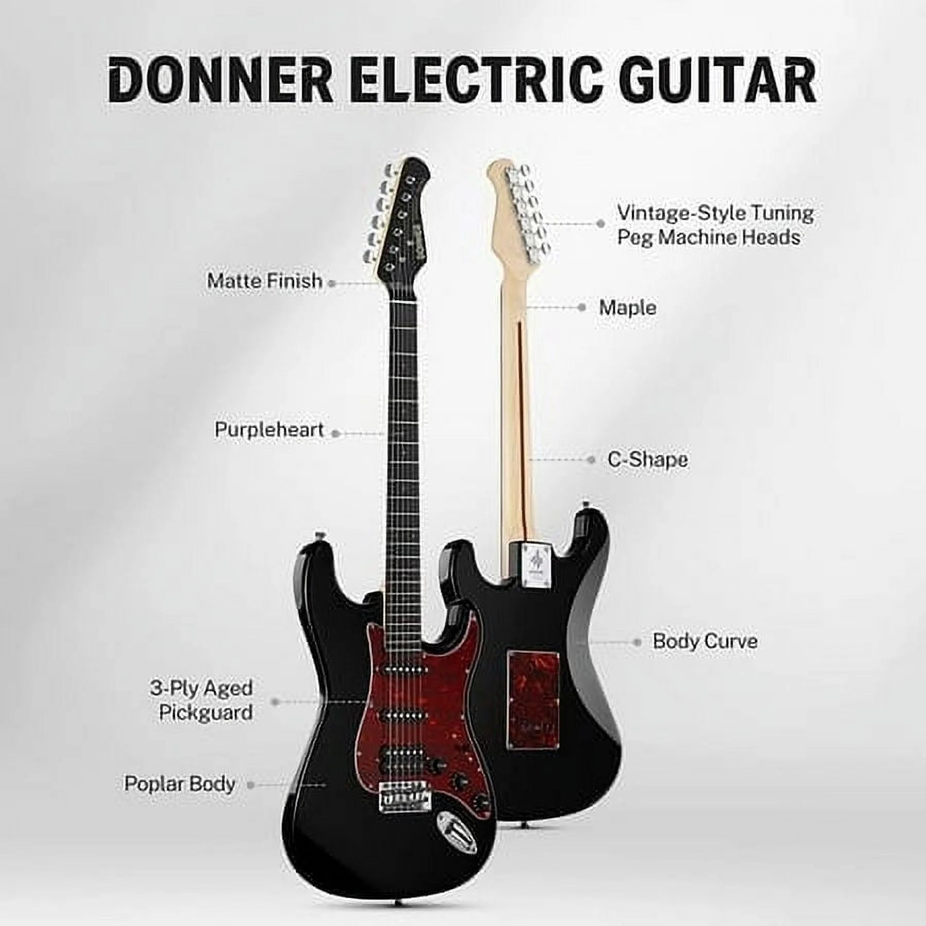 39 Inch Solid Body Electric Guitar with Single Coil Split System Q3557