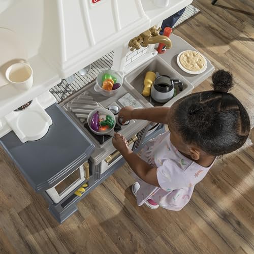 20+ Piece White Blue Gray Play Kitchen Set K220533