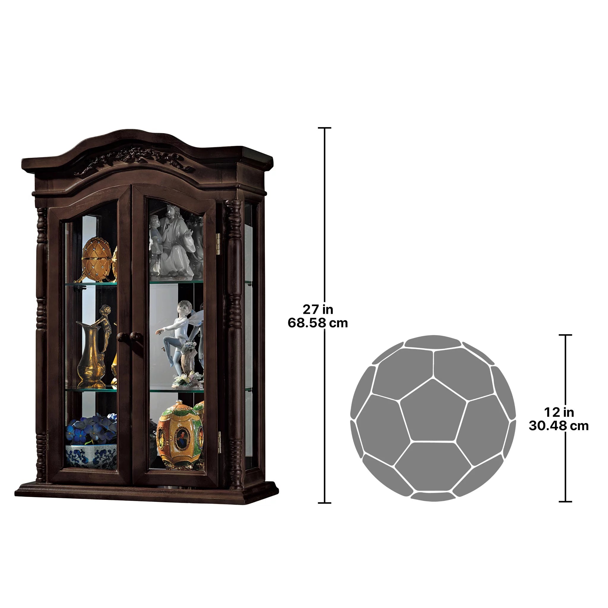 Hardwood Wall Curio Cabinet Z40640