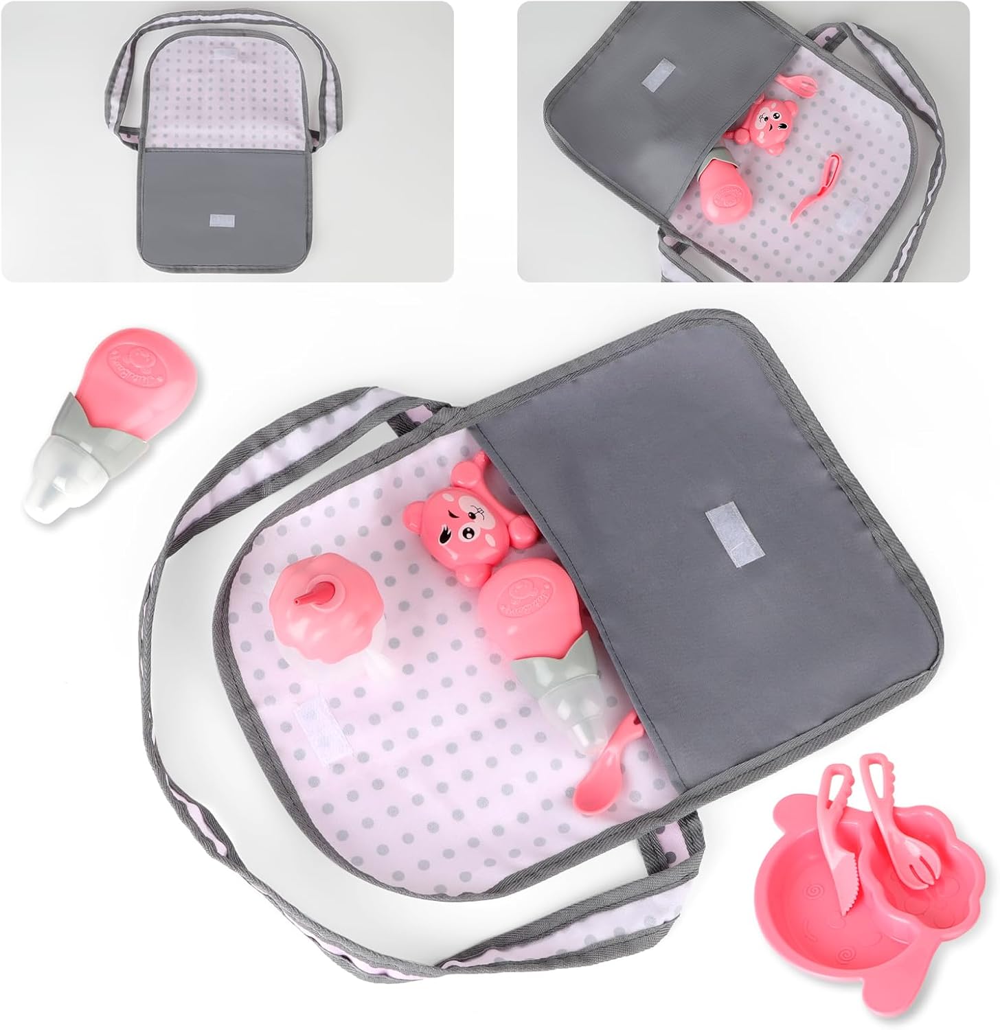 Baby Doll Stroller Crib Bed Nursery Role Play Set with Accessories and Play Mat K104